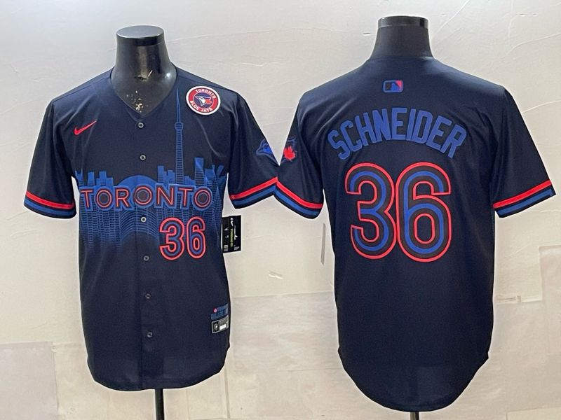 Men 2025 Nike Toronto Blue Jays #36 Schneider Blue Game MLB Jersey 010